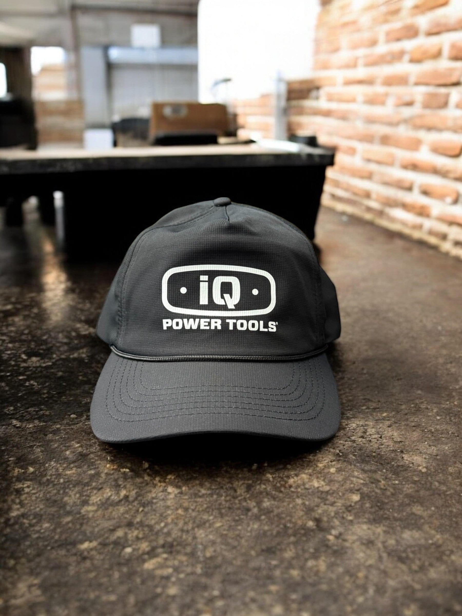 iQ Power Tools Black Performance Logo Hat – Lightweight, Adjustable Fit - iqpowertools