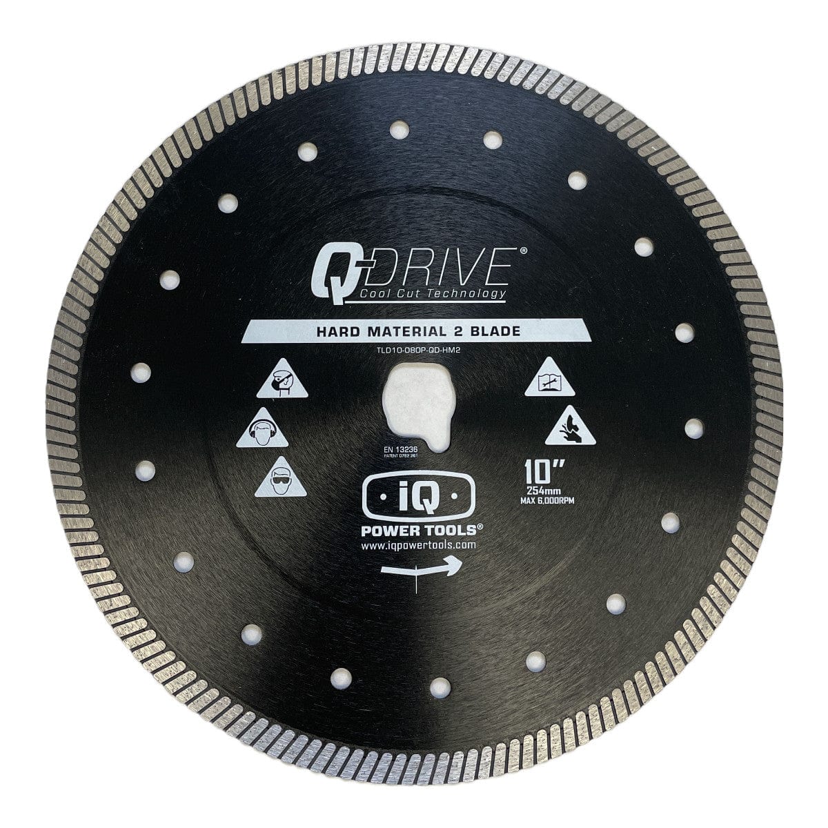 Q-Drive Turbo Cutter Blade Dry 10" x.080 - Hard Material/Porcelain Blade - iqpowertools