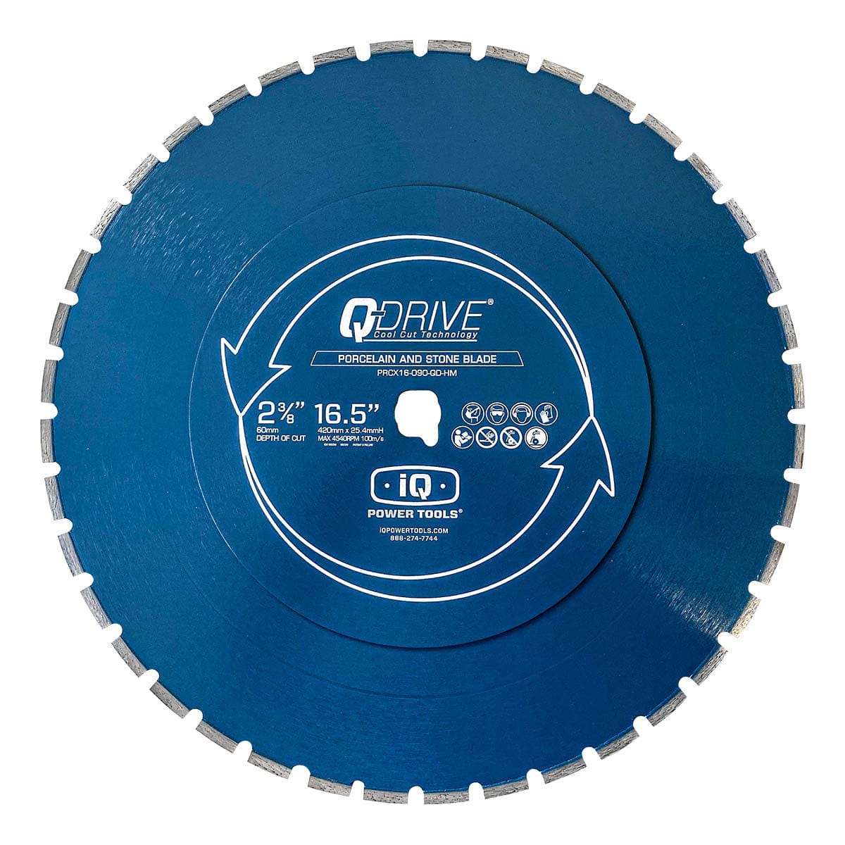 16.5" Q-Drive Arrayed Segmented Porcelain Blue Blade - iqpowertools